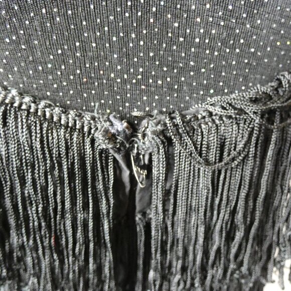 Black Flapper Dress, 1920 Fringe Halloween New Years Eve Cocktail Party Women S - Picture 14 of 16